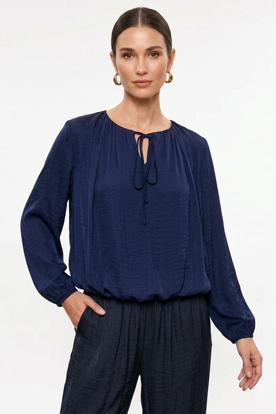 Draped Bubble Hem Blouse
