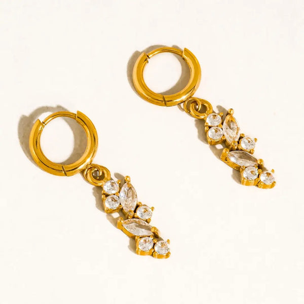18K Gold Dipped Marquise Glam Earrings