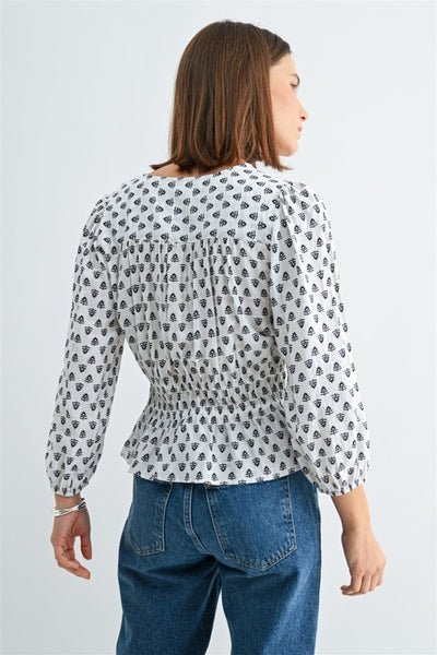 Marigold Peplum Button Top