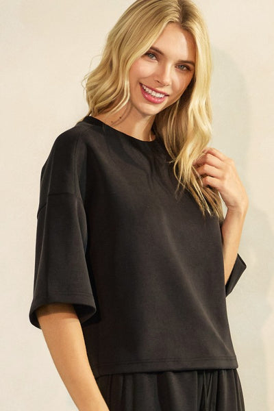 Cloud Knit Half Sleeve Top