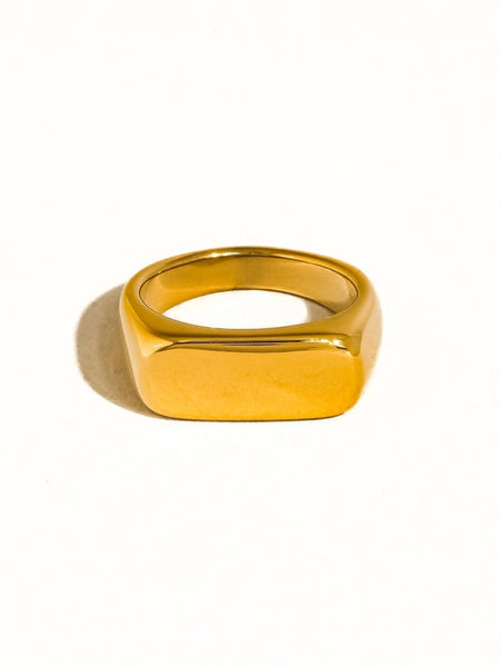 18K Gold Dipped Classic Signet Ring