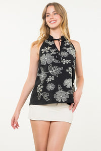 Embroidered Floral Tank