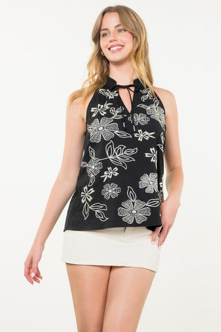 Embroidered Floral Tank