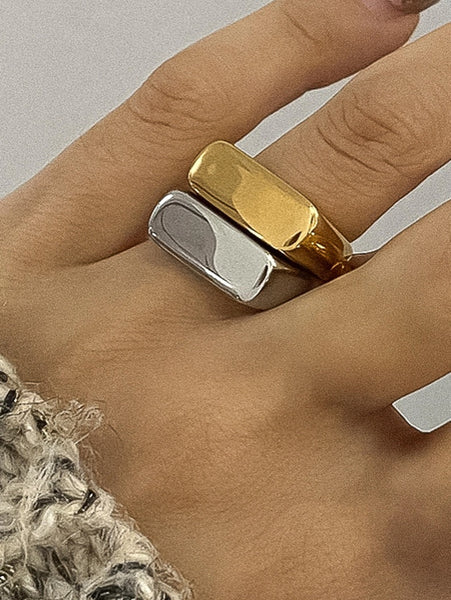 18K Gold Dipped Classic Signet Ring