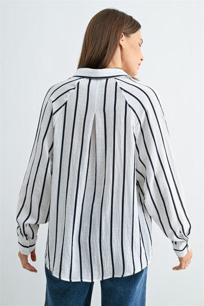 Lightweight Striped Button Up Shirt