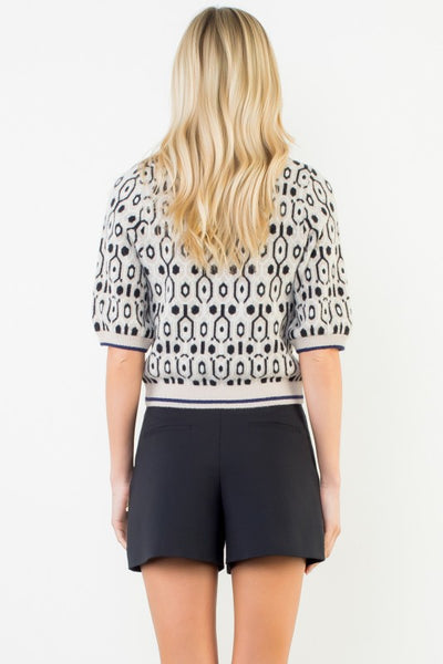 Geo Print Knit Top