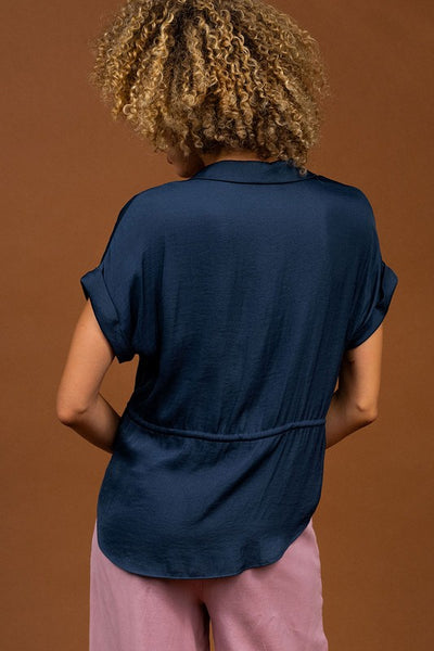 Cinch Tie Button Top