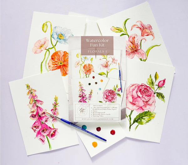 All-In-One Watercolor Fun Kit - Blooms