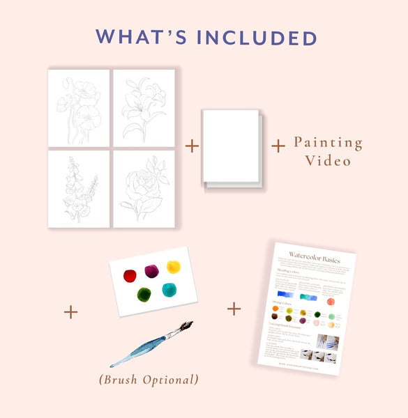 All-In-One Watercolor Fun Kit - Blooms