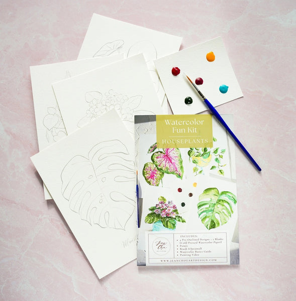 All-In-One Watercolor Fun Kit - Houseplants