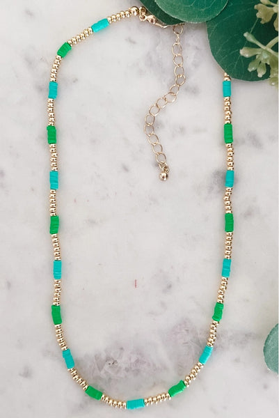 Dainty Contrast Bead Necklace