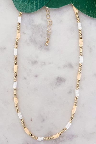 Dainty Contrast Bead Necklace