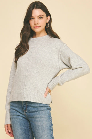 Seamed Heather Sweater