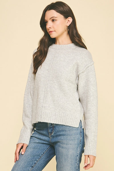 Seamed Heather Sweater