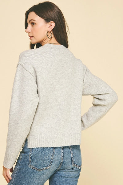 Seamed Heather Sweater