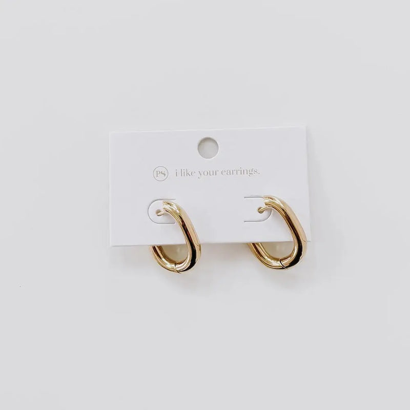 WATERPROOF Oval Hoop Earrings