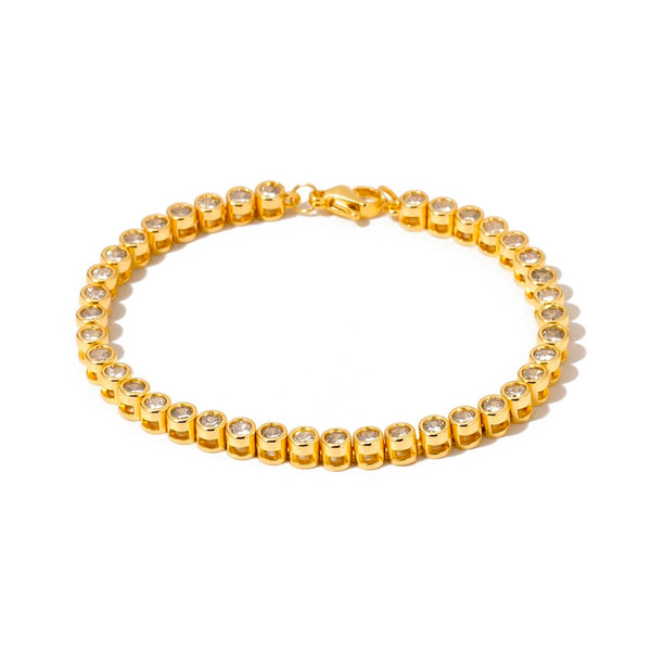 WATERPROOF Gold Dipped Frosted Tennis Bracelet