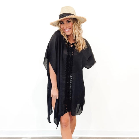 Crochet Trim Swim Cover Up - FINAL SALE