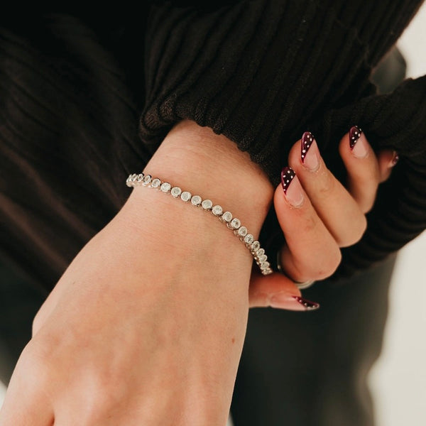 WATERPROOF Gold Dipped Frosted Tennis Bracelet
