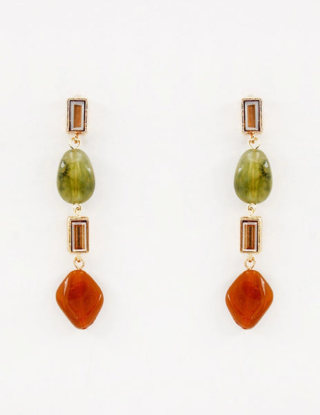 Geo Glass Beads Earrings