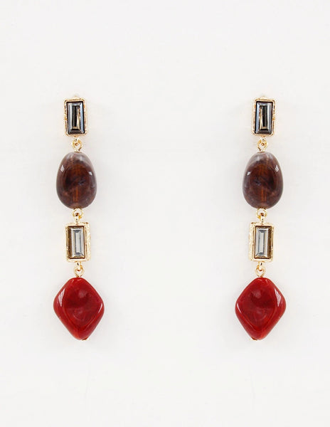 Geo Glass Beads Earrings