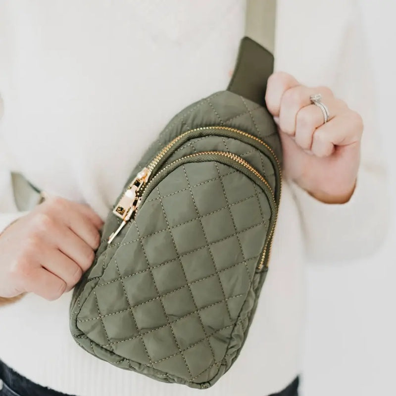Quilted Nylon Sling Bag