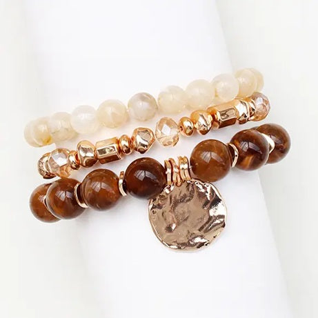 3 Row Beaded Bracelet Set