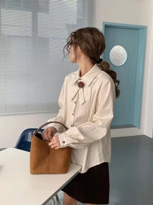 Whipstitch Handle Vegan Suede Bucket Bag