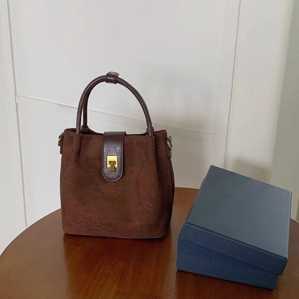 Mini Vegan Suede Bucket Bag