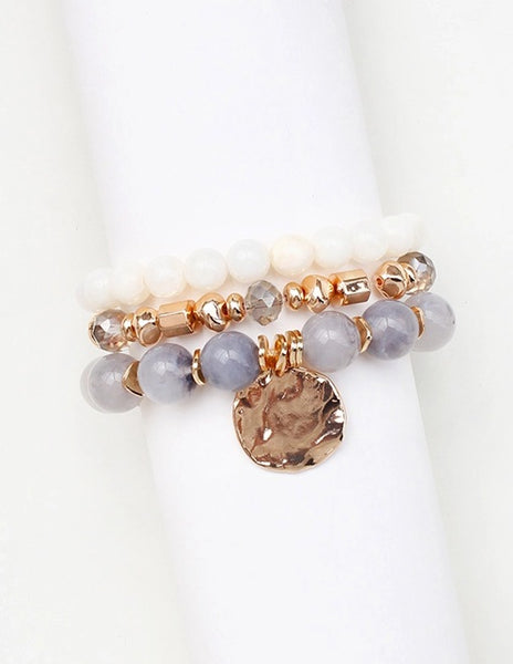 3 Row Beaded Bracelet Set