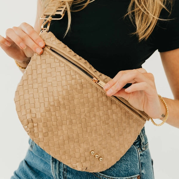 Basketweave Fanny Pack Crossbody Bag