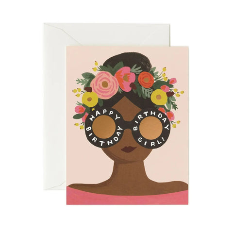 Flower Crown Birthday Girl Card