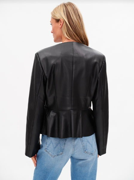 Vegan Leather Peplum Jacket
