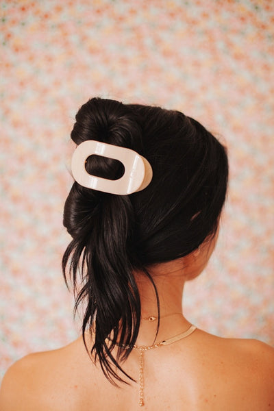 Teleties Flat Round Hair Clip - Medium