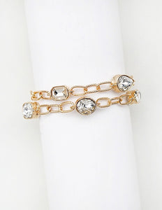 Crystal Chain Link Layered Bracelet