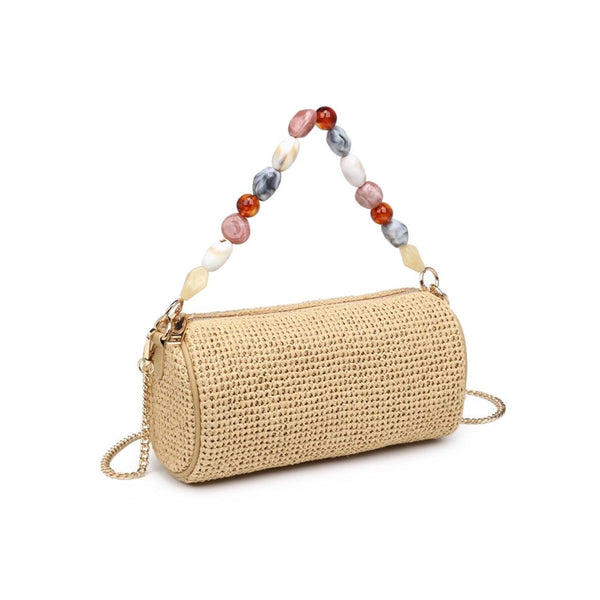 Rachel Beaded Strap Raffia Bag