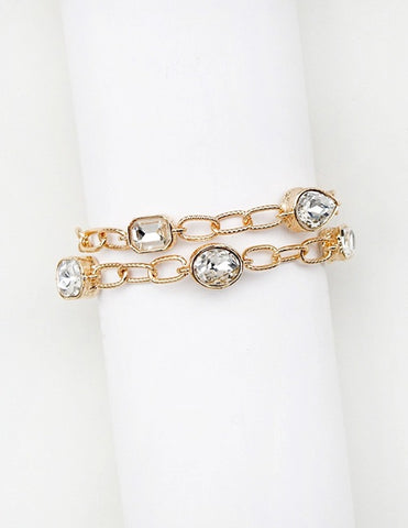 Crystal Chain Link Layered Bracelet