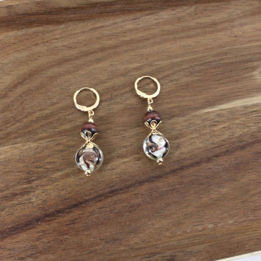 Watercolor Bead Charm Earrings