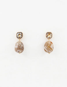 Square Crystal Bead Drop Earring