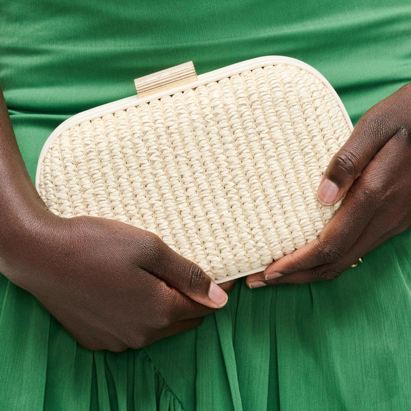 Alex Woven Raffia Clutch
