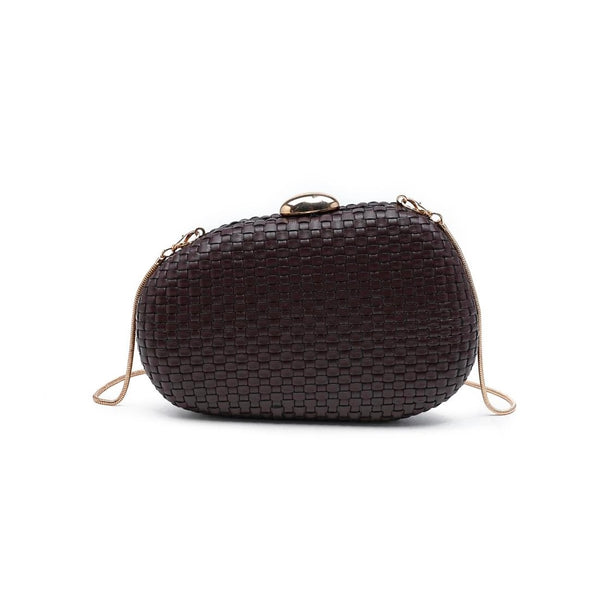 King Basketweave Oval Clutch