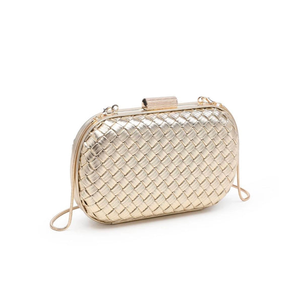 Roslyn Metallic Basketweave Clutch