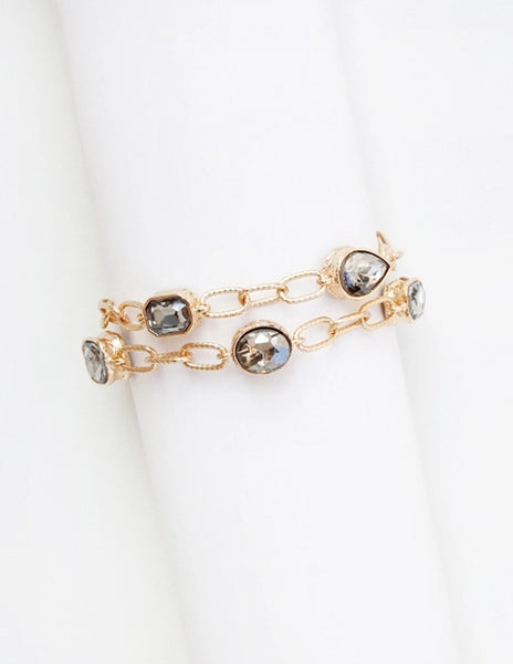 Crystal Chain Link Layered Bracelet