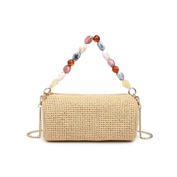Rachel Beaded Strap Raffia Bag