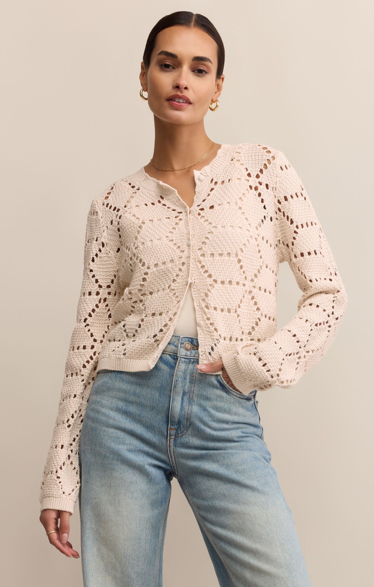 Rosalyn Diamond Knit Cardigan