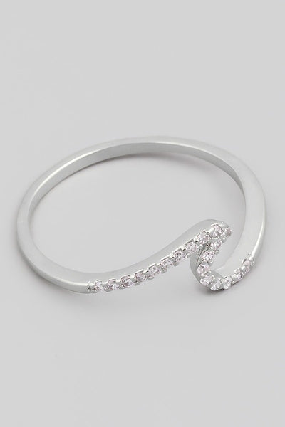 Rhinestone Wave Ring