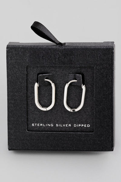 14K Gold Dipped Oval Hoops