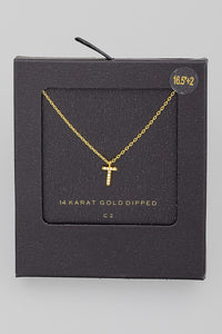 T 14K Gold Dipped Rhinestone Initial Necklace