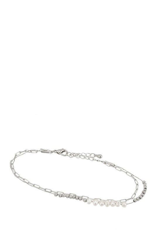 Layered Pearl Chain Bracelet