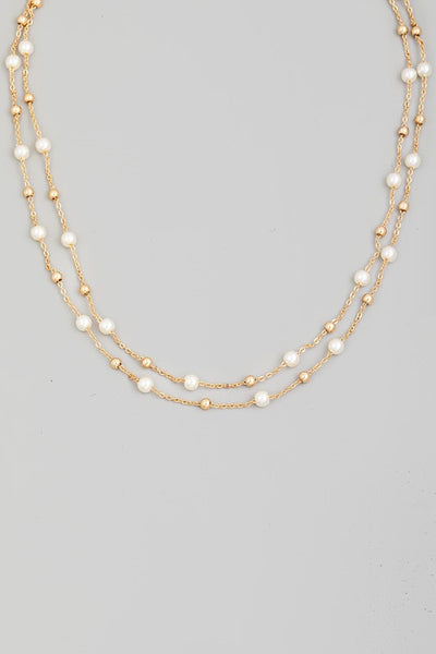 Pearl Dot Layered Necklace